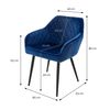 Set 4x Sillas De Comedor Azul Oscuro Estilo Moderno Asiento Ml-design