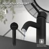 Grifo Lavabo 150x54x175 Mm Negro Latón Mate Acero Inoxidable Luxebath