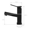 Grifo Lavabo 60x50x190 Mm Latón Negro Mate Ducha Extraíble Luxebath