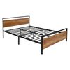 Cama De Estructura Metalica 140 X 200 Cm Negra Ml-design