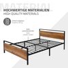 Cama De Estructura Metalica 140 X 200 Cm Negra Ml-design