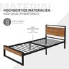 Cama De Estructura Metalica 90 X 200 Cm Negra Ml-design