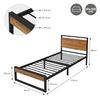 Cama De Estructura Metalica 90 X 200 Cm Negra Ml-design