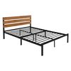 Cama De Estructura Metalica 140 X 200 Cm Negra Ml-design