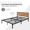 Cama De Estructura Metalica 140 X 200 Cm Negra Ml-design