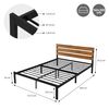 Cama De Estructura Metalica 140 X 200 Cm Negra Ml-design