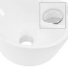 Lavabo Cerámica Ovalado De Esquina 37,5x19x14 Cm Blanco Ml-design