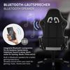 Silla De Juego Led Rgb Y Bluetooth Piel Sintética Blanca Ml-design