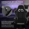 Silla De Juego Led Rgb Y Bluetooth Piel Sintética Blanca Ml-design