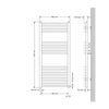 Radiador Eléctrico De Baño Con Resistencia 900w 600x1200 Mm Blanco