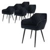 Set 6x Sillas De Comedor Estilo Moderno Negras Ml-design