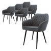 Set 6x Sillas De Comedor Antracita Estilo Moderno Asiento Ml-design