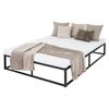 Cama De Estructura Metalica 140x200cm Negra Con Colchón Ml-design