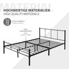 Cama De Estructura Metalica 140x200cm Negra Con Colchón Ml-design