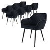 Set 8x Sillas De Comedor Estilo Moderno Negras Ml-design