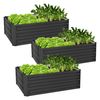 Set Of 3 Raised 90x60x30 Cm Garden Beds Made Of Metal Ml-design