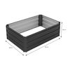 Set Of 3 Raised 90x60x30 Cm Garden Beds Made Of Metal Ml-design