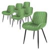 Juego De 6 Sillas De Comedor Con Respaldo Tapizada Verde Ml-design