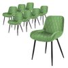 Juego De 8 Sillas De Comedor Con Respaldo Tapizada Verde Ml-design