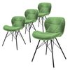 Juego De 4 Sillas De Comedor Con Respaldo, Verde Ml-design