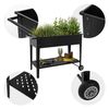 Set De 4 Jardineras Móviles, 98x50x79,5 Cm, Negro Ml-design