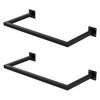 2x Percheros De Pared 60x30cm Negro Acero Inoxidable Ml-design