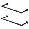 Set 2x Percheros De Pared 90x30 Cm De Acero Inoxidable Negro Ml-design