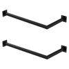 Set 2x Percheros De Pared 60x30cm De Acero Inoxidable Negro Ml-design