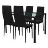 Juego De Comedor Sillas Mesa 5 Piezas Negro Ml-design