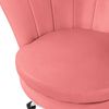 Silla De Oficina Con Ruedas Y Respaldo 68x68 Cm Rosa Ml-design