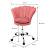 Silla De Oficina Con Ruedas Y Respaldo 68x68 Cm Rosa Ml-design