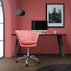 Silla De Oficina Con Ruedas Y Respaldo 68x68 Cm Rosa Ml-design