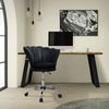 Silla De Oficina Con Ruedas Y Respaldo 68x68 Cm Negro Ml-design