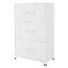 Archivador Metálico De Oficina 75x40x120,5 Cm Acero Blanco Ml-design