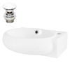 Lavabo Incl. Desagüe Con Rebosadero 43 Cm Cerámica Blanca Ml-design