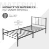 Cama De Estructura Metalica 90x200cm Antracita Con Colchón Ml-design