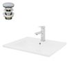 Lavabo Cerámico Rectangular 605x365x130 Mm Blanco Ecd Germany