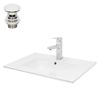 Lavabo Cerámico Rectangular 605x365x130 Mm Blanco Ecd Germany