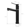 Grifo Lavabo Extensible 160x50x300 Mm Latón Acero Negro Mate Luxebath