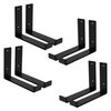 8x Soporte De Estante Forma De L 20x4x14 Cm Negro Ml-design