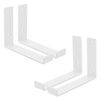 4x Soporte De Estante Forma De L 200x40x140 Mm Blanco Ml-design