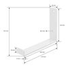 4x Soporte De Estante Forma De L 200x40x140 Mm Blanco Ml-design