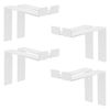 8x Soporte De Estante Forma De L 200 X 145 X 40 Mm Blanco Ml-design