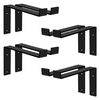 8x Soporte De Estante Forma De L 250 X 145 X 40 Mm Negro Ml-design