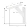 Set 6 Piezas Soporte De Estante 180x180 Mm, Blanco, Aluminio Ml-design