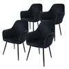 4 X Sillas De Comedor Con Patas De Metal, Negro Ml-design