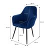 4 X Sillas De Comedor Con Patas De Metal, Azul Ml-design