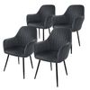 4 X Sillas De Comedor Con Patas De Metal, Gris Ml-design