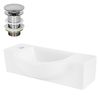 Lavabo 44,5x25,5x12 Cm, Desagüe Automático, Cerámica Blanco Ml-design