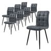 Juego De 8 Sillas De Comedor Con Patas De Metal, Antracita Ml-design